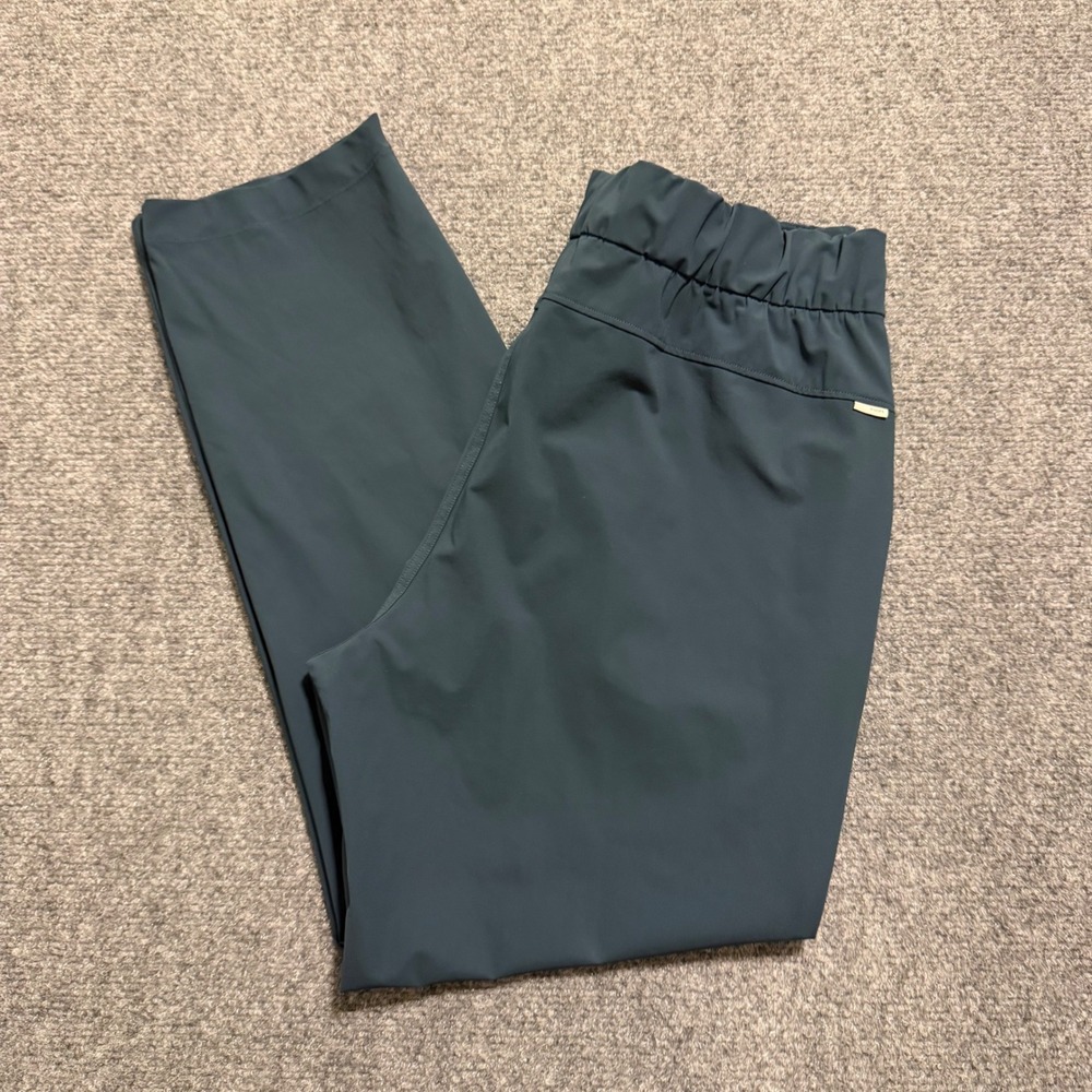 Vuori Miles Ankle Pant Womens Small Teal Blue Elastic Waist Active Travel Pants